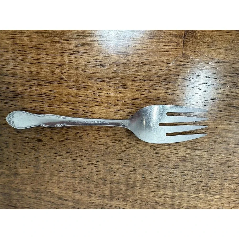 Oneida Summer Mist Fork Stainless Steel Silver Floral Handle Dishwasher Safe